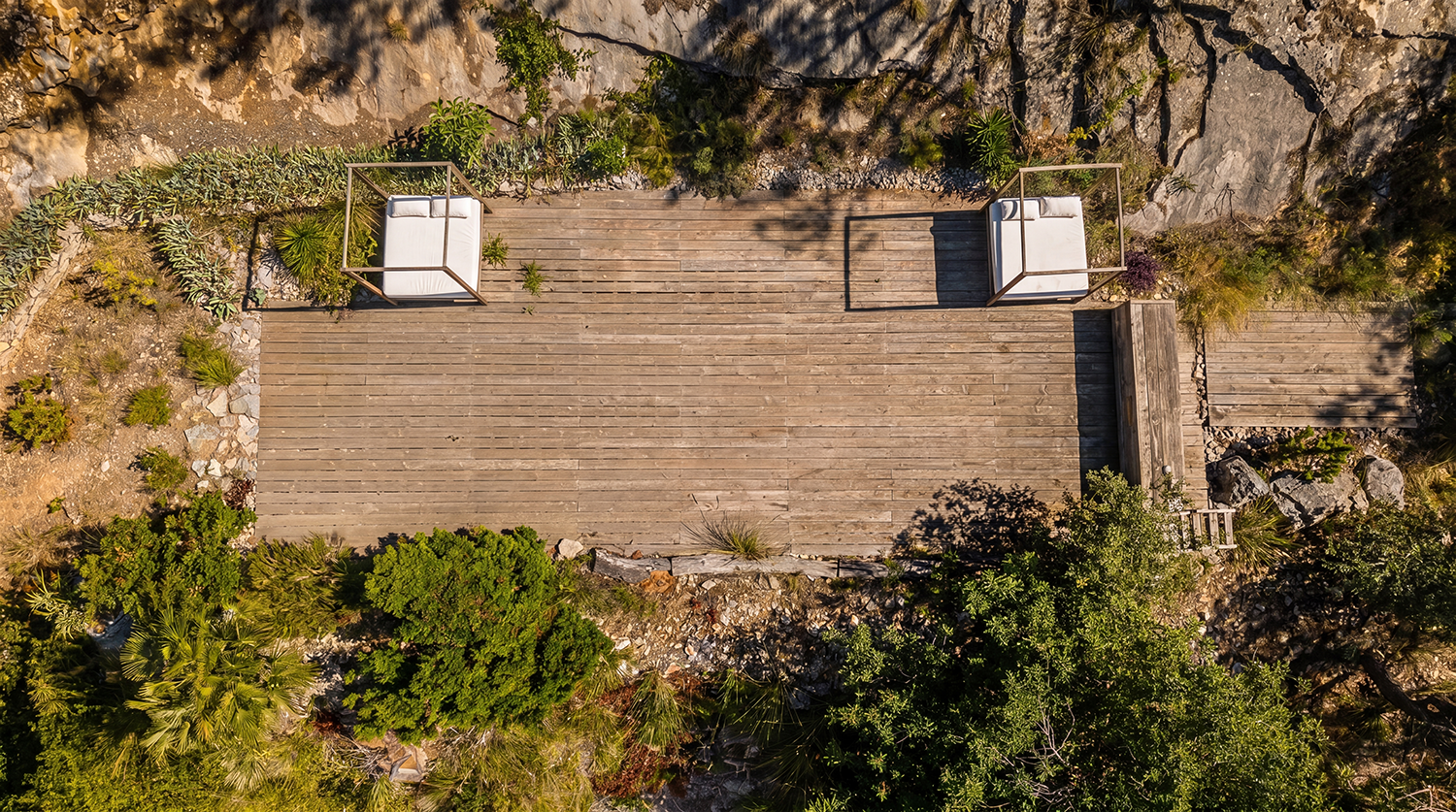 Las 17 hectáreas de bosque y viñedo desde el aire